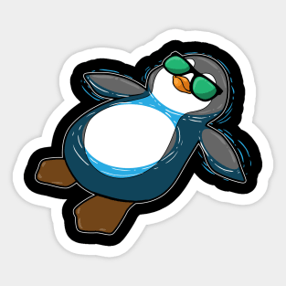 Penguin floating in Water Sticker